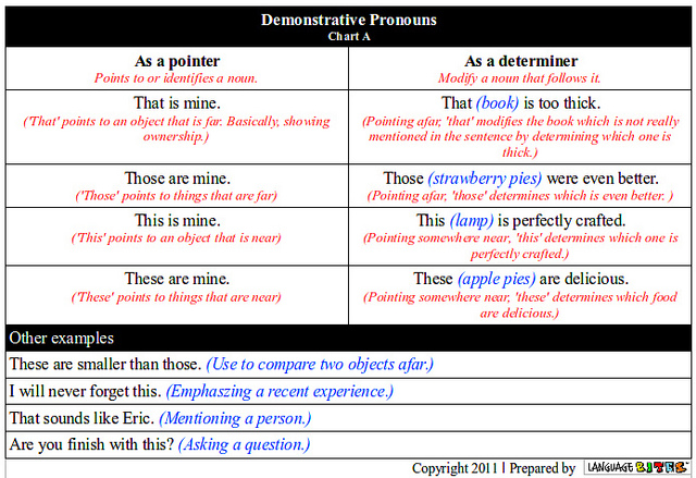 Difference Between Demonstrative Pronouns Demonstrative Adjectives 